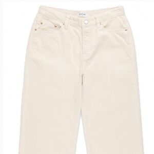 Parke Women's Straight Leg corduroy Cream Jeans